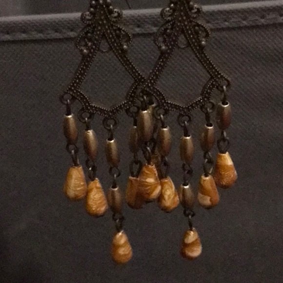 Gold Chandelier Earrings - Picture 4 of 5